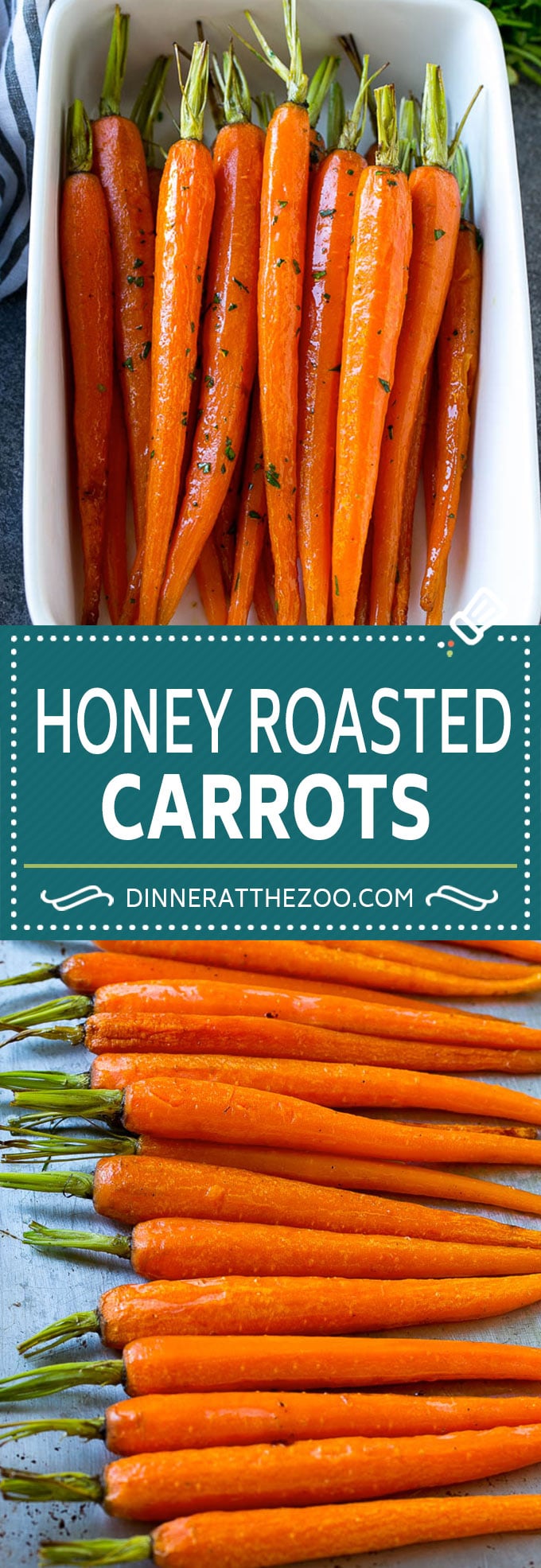 Esta receta de zanahorias asadas con miel consiste en zanahorias enteras, remojadas en miel y condimentos, luego asadas a fuego alto hasta que estén tiernas y caramelizadas.