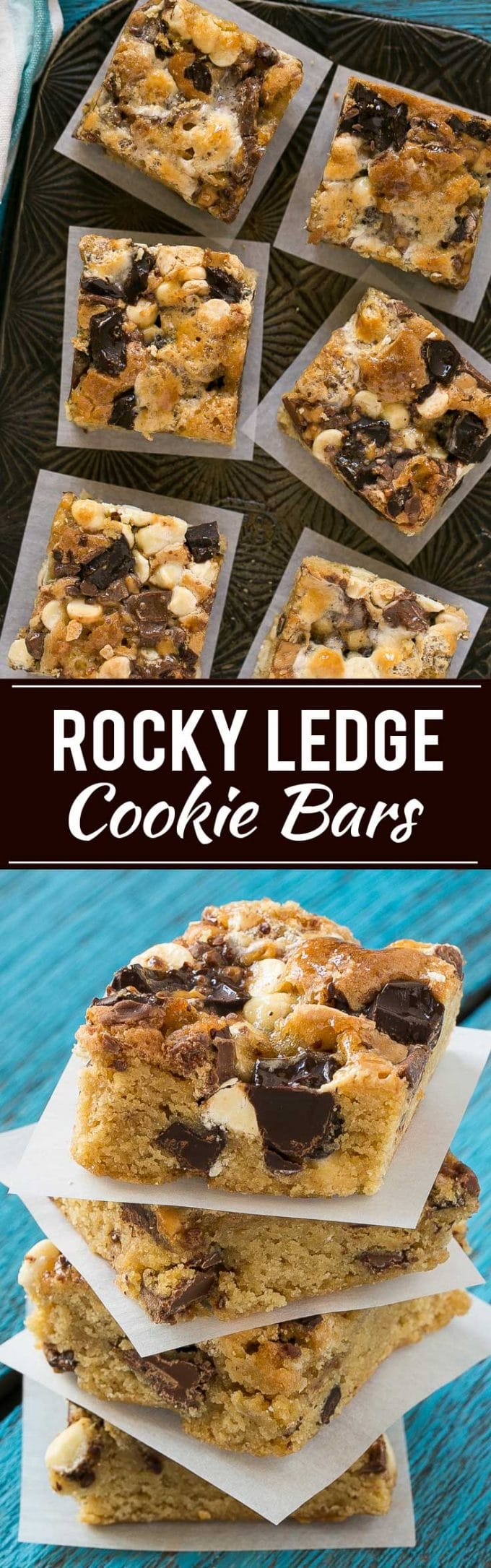 Receta de barra Rocky Ledge | Receta de barra de crack | Barra de chocolate y caramelo de malvavisco | Mejor barra de galletas | Barra de chocolate y caramelo