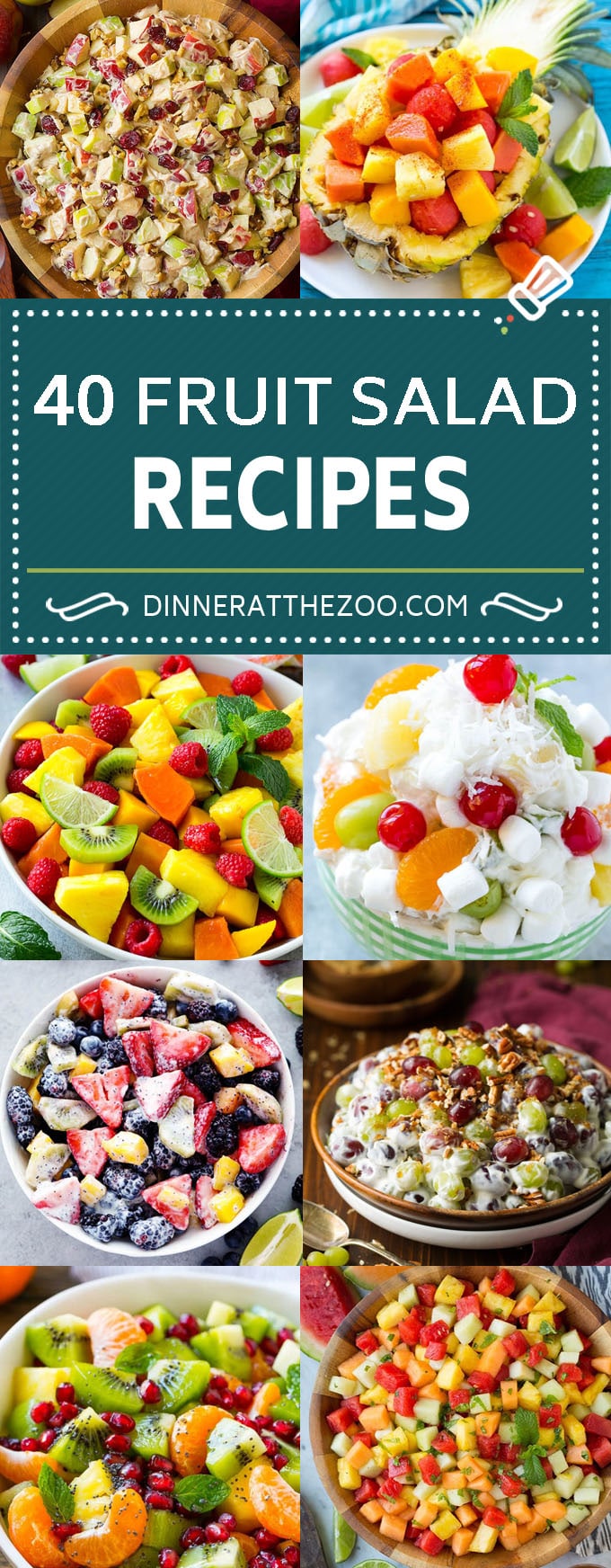 Recetas de ensalada de frutas |  Ensalada de frutas cremosa |  Ensalada de frutas fácil |  Ensalada de frutas saludable #fruta #ensalada #sana #dinneratthezoo