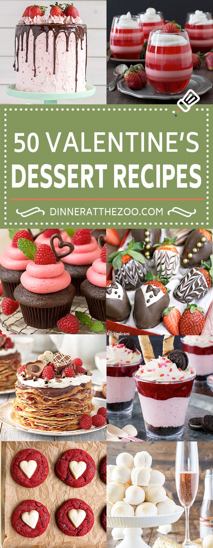 50 dulces recetas para el día de San Valentín |  Dulces de chocolate |  Dulces de San Valentín # día de san valentín #postre # pasteles # dulces #dinneratthezoo
