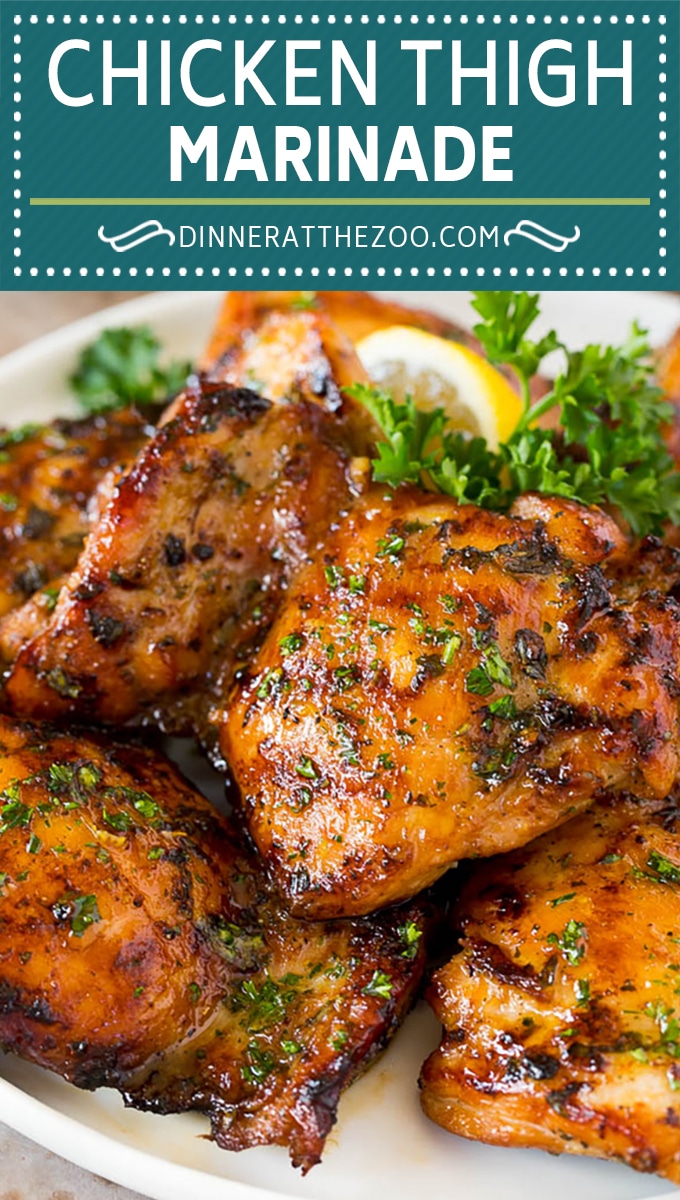 Este adobo de pierna de pollo es una sabrosa mezcla de hierbas frescas, ajo, aceite de oliva, limón y condimentos.