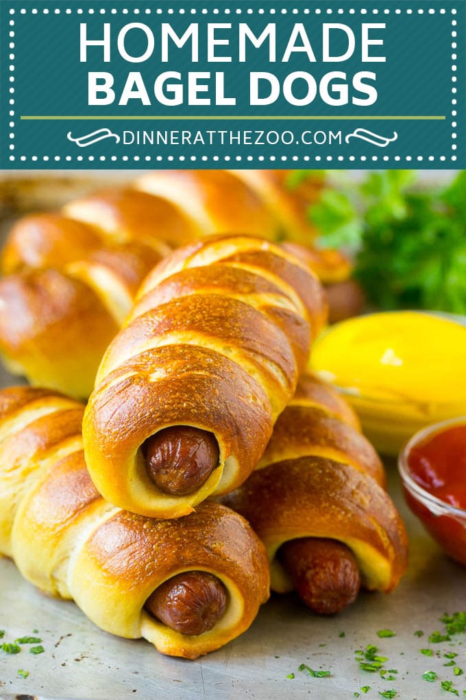 Receta Bagel Dog |  Hot Dogs #bagel #hotdogs # cena # almuerzo #dinneratthezoo