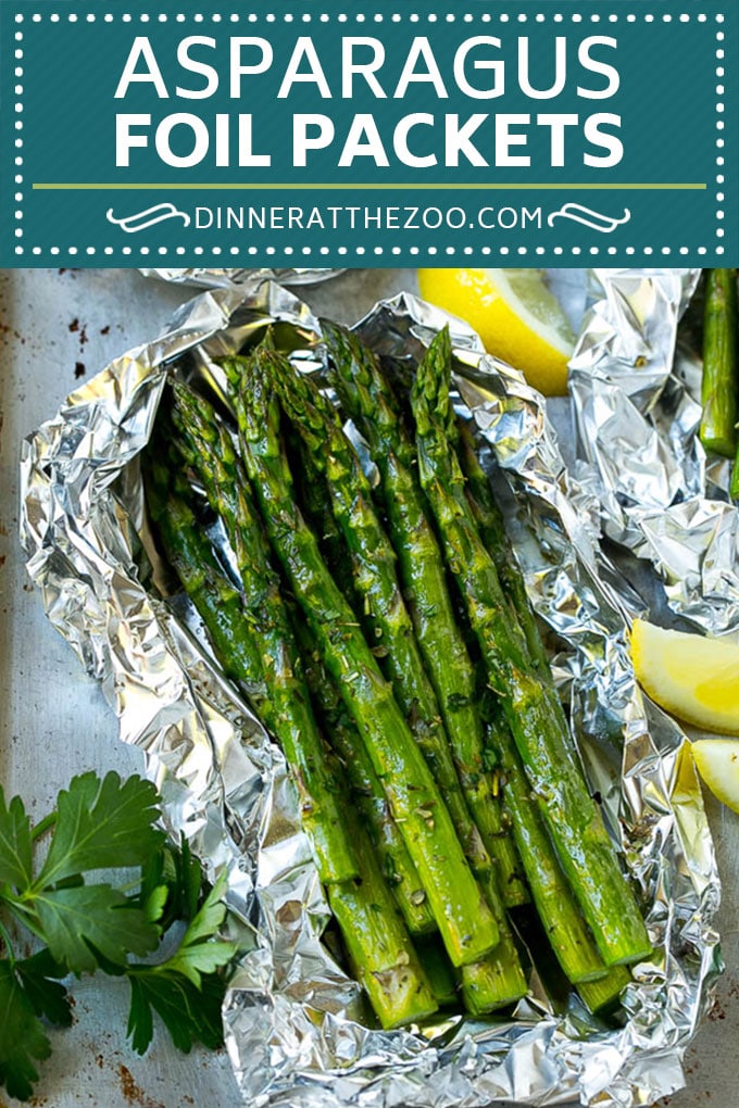 Receta de hoja de espárragos a la parrilla |  Receta de paquete de aluminio |  Paquete de hojas de espárragos |  Receta de espárragos # asar # espárragos #dinneratthezoo