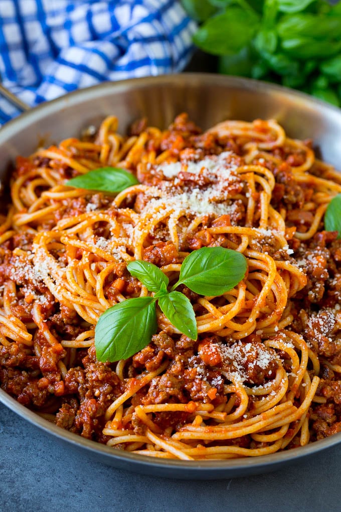 pasta con salsa de carne