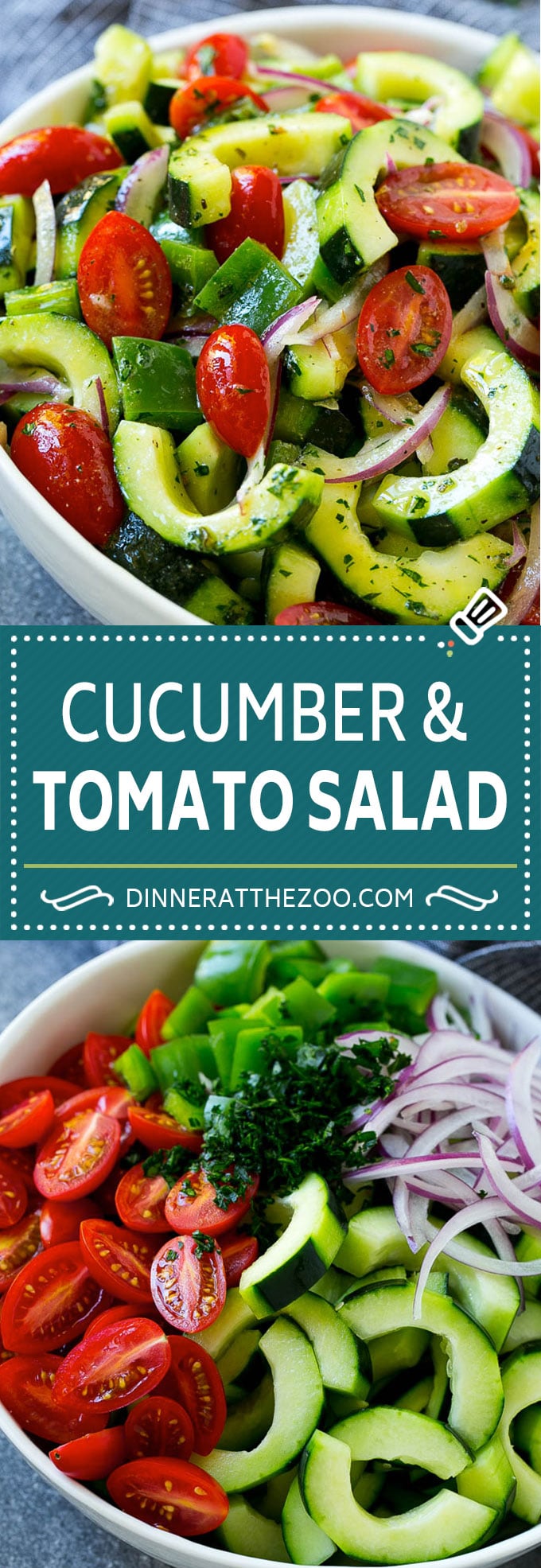 Receta de ensalada de tomate y pepino |  Ensalada de pepino |  Ensalada de tomate |  Ensalada de verduras # pepino # tomate # ensalada #dinneratthezoo