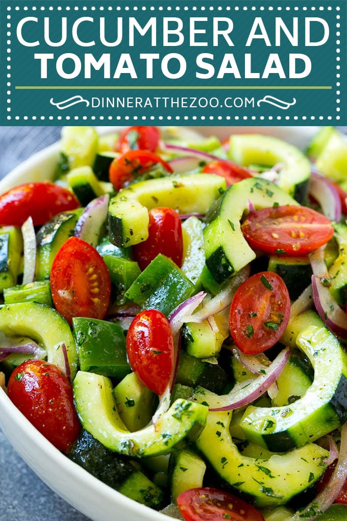Receta de ensalada de tomate y pepino |  Ensalada de pepino |  Ensalada de tomate |  Ensalada de verduras # pepino # tomate # ensalada #dinneratthezoo
