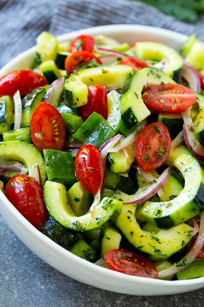 Ensalada de tomate con pepino