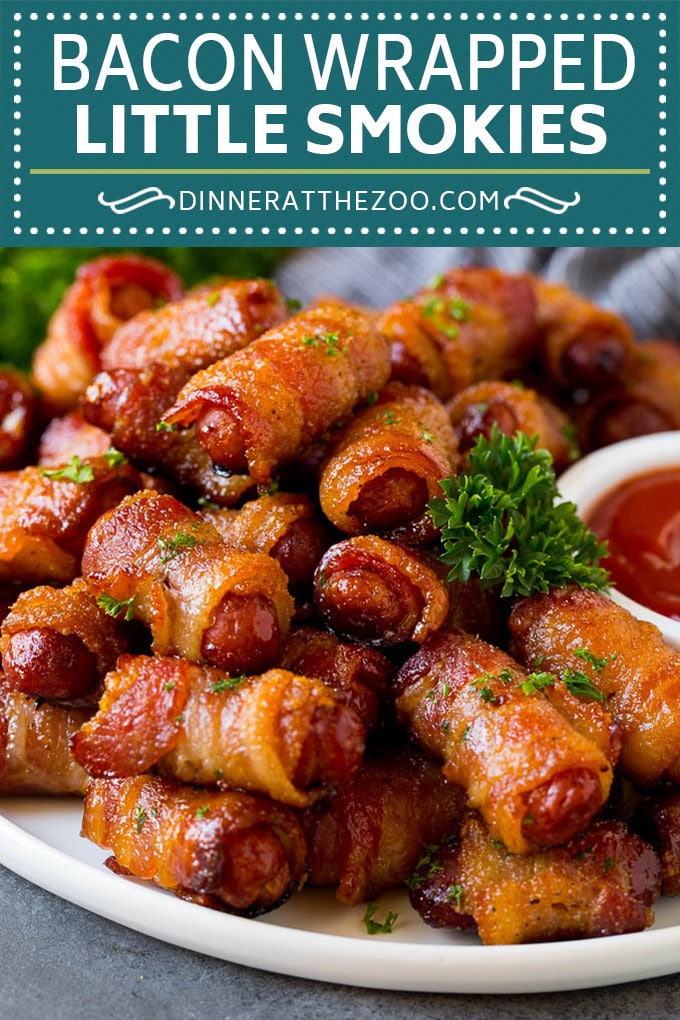 Receta envuelta en tocino ahumado #aperitivo # tocino # salchicha #dinneratthezoo