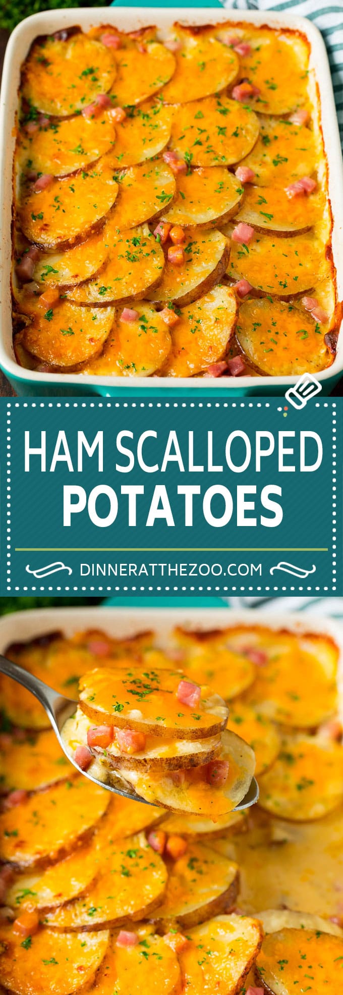 Esta receta de papas y jamón gratinado es una cazuela en capas de papas en rodajas finas en una salsa de queso con jamón cortado en cubitos, todo cocido junto hasta que se dore a la perfección.