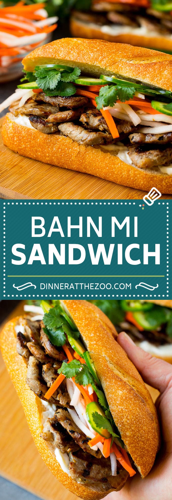 Receta Bahn Mi Sandwich #sandwich #pork #lunch #diner #dinneratthezoo