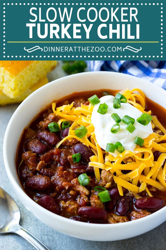 Receta de chile de pavo en olla de cocción lenta |  Crockpot Chile |  Chile de pavo |  Receta de frijoles y chile |  Receta saludable de chili # pavo #chili # frijoles #sopa #slowcooker #crockpot #dinneratthezoo