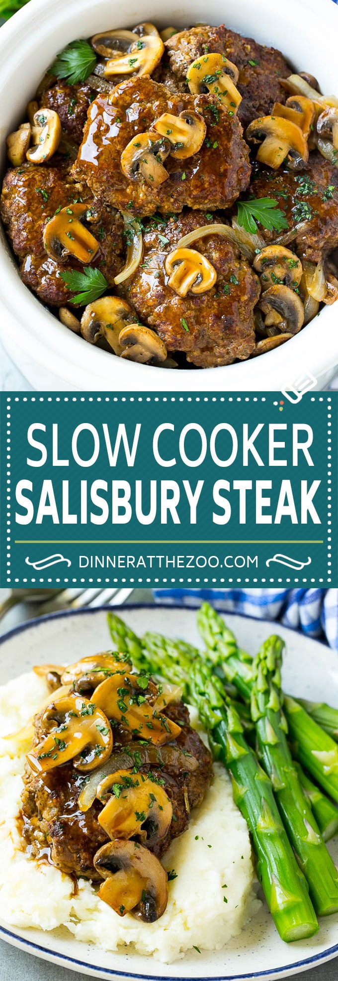 Receta de bistec Salisbury en olla de cocción lenta |  Filete Salisbury casero |  Salisbury steak Crock Pot #beef #mushrooms # dinner #Cazuelas online#slowcooker #crockpot #comfortfood