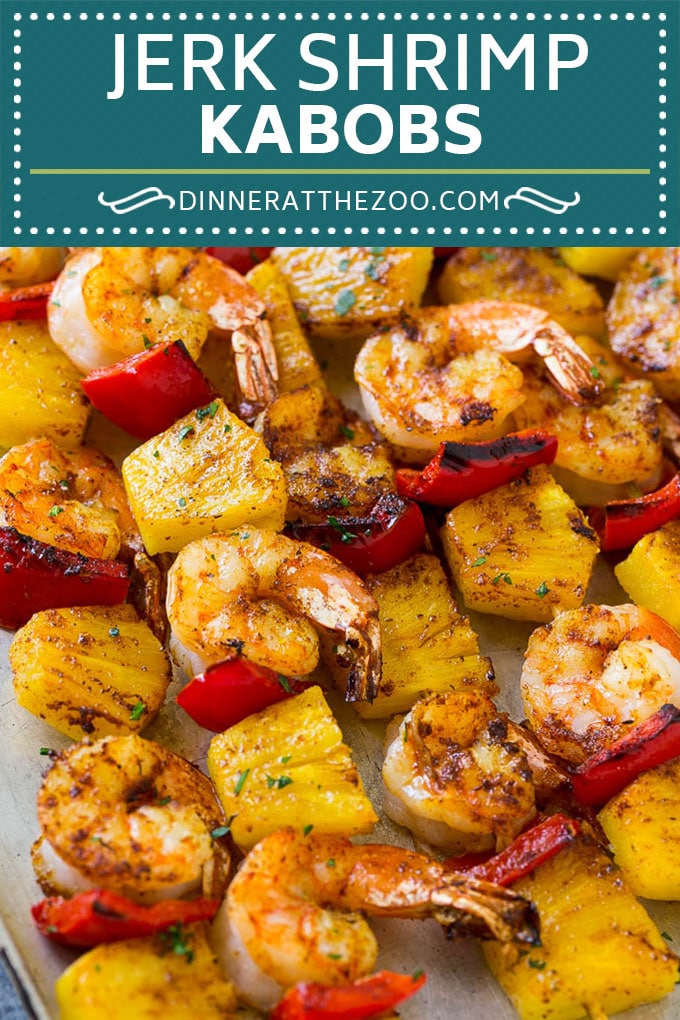 Brochetas de camarón Jerk |  Camarones caribeños |  Camarones jamaicanos |  Camarones a la parrilla # A la parrilla # Piña # Camarones #kabobs #dinneratthezoo