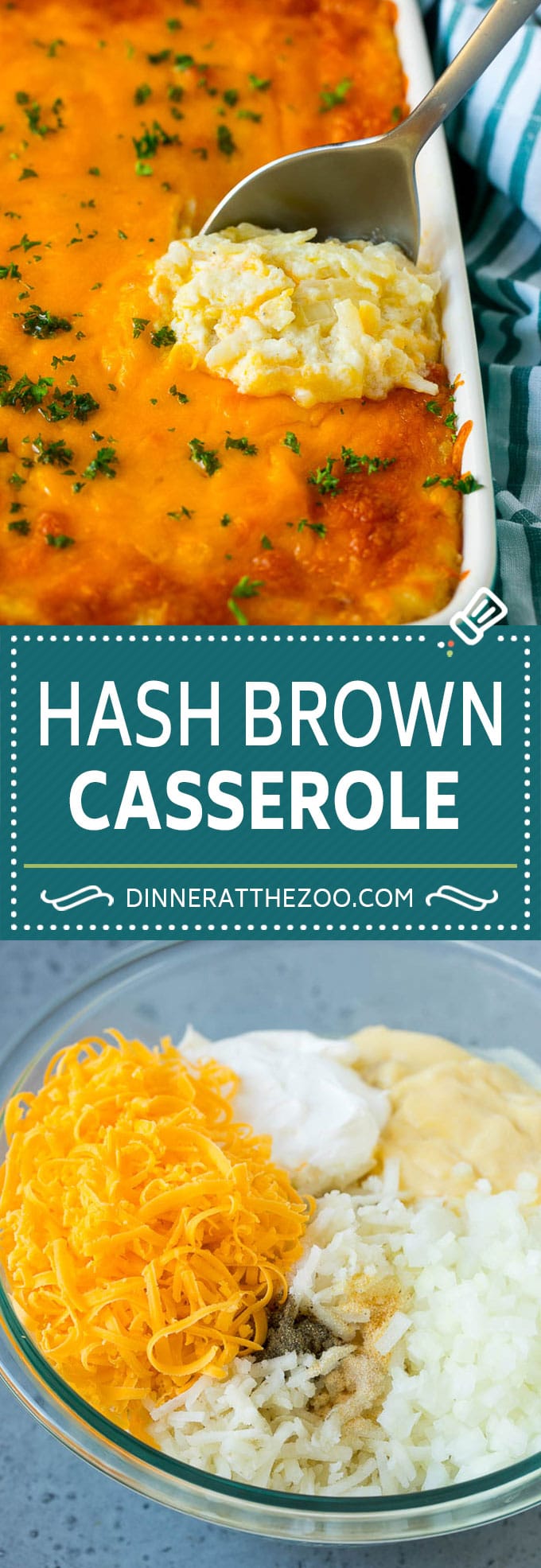 Cazuela Hash Brown |  Cazuela de patatas |  Guarnición Hash Brown # Patata # Queso # Cacerola # Guarnición #dinneratthezoo