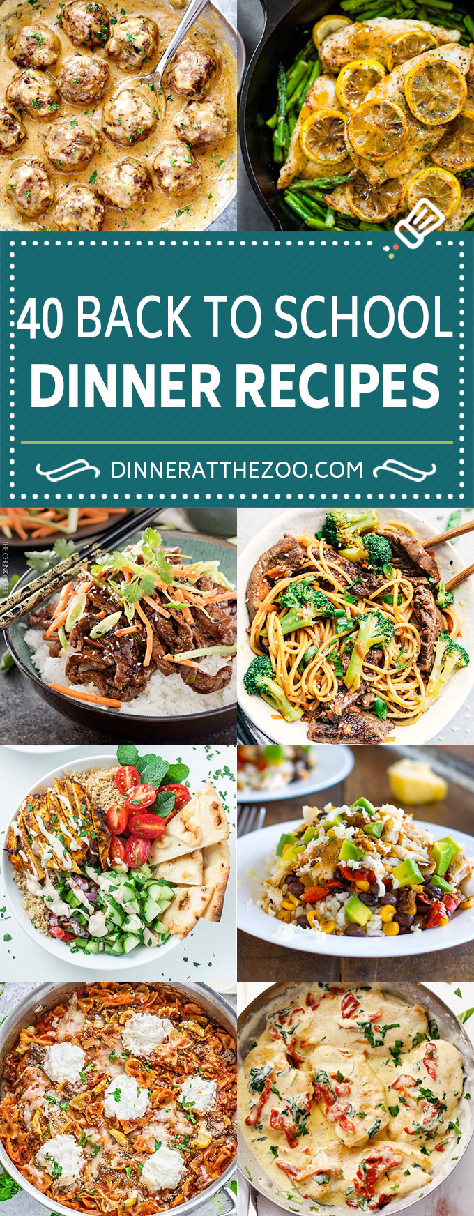 40 recetas para la cena de regreso a clases |  Recetas fáciles para la cena |  One Pot Meal #pasta #pollo #dinner #backtoschool #dinneratthezoo