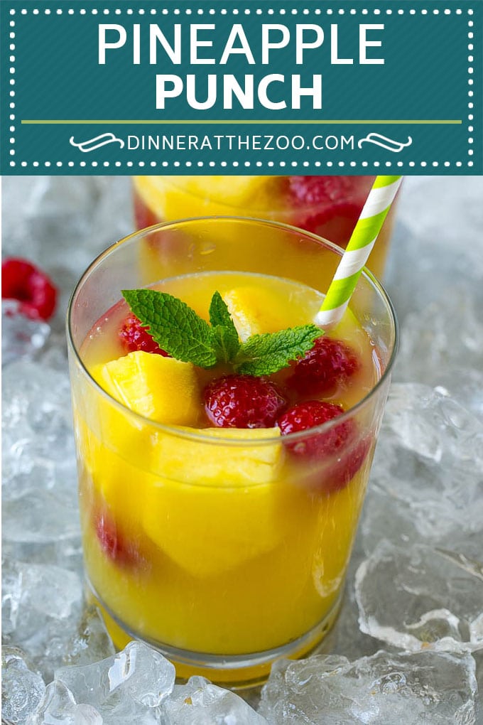 Receta de ponche de piña |  Ponche espumoso |  Ponche de frutas |  Bebida de piña #ananas #bebida #dinneratthezoo