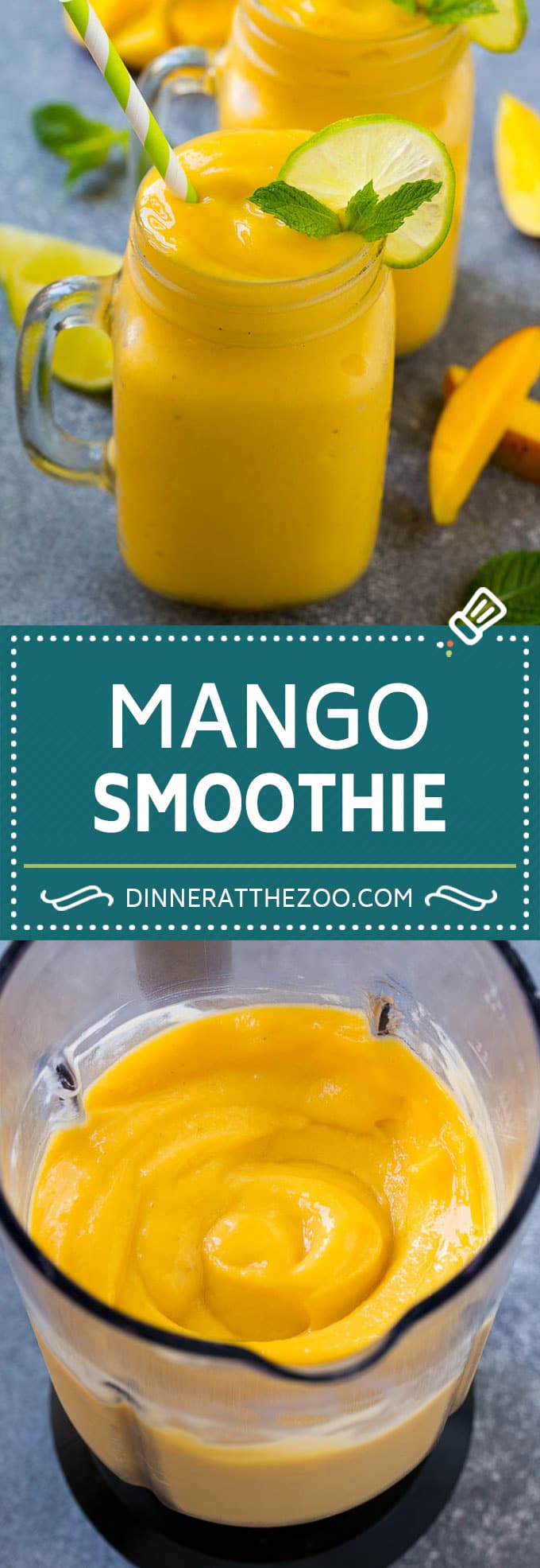 Receta de batido de mango |  Receta de mango |  Batido saludable #mango #smoothie #drink #dinneratthezoo