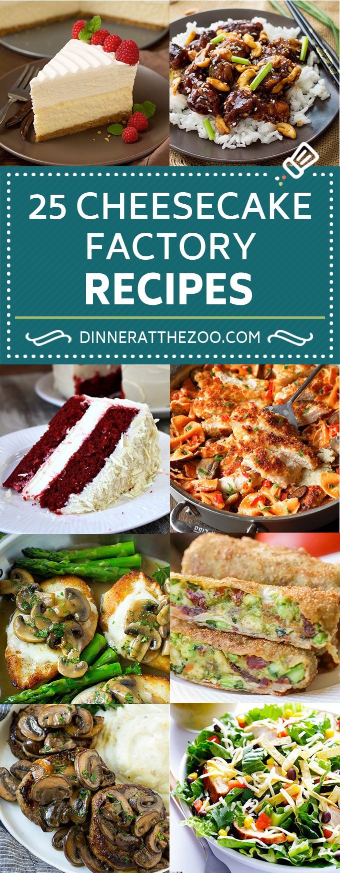 25 recetas de Cheesecake Factory |  Recetas de Copycat Cheesecake Factory |  Restaurant Copycat Recipes #cheesecake #Cazuelas online# cena # pasta # pollo