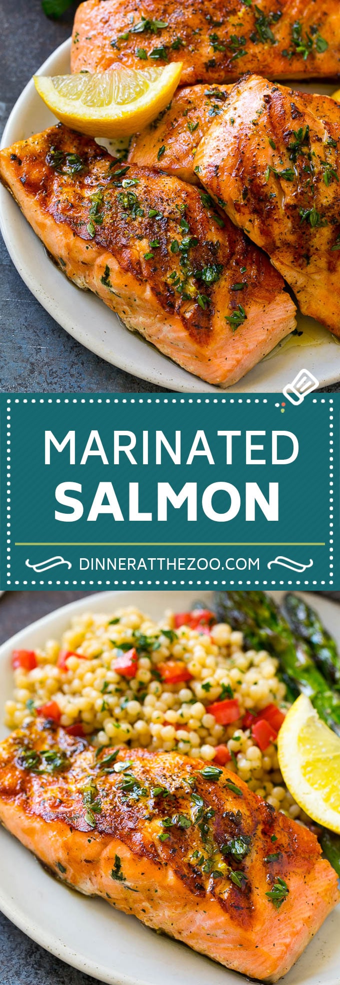 Receta de salmón marinado |  Salmón a la plancha |  Salmón con ajo y hierbas #salmón # a la parrilla # adobo #pescado #comedor #dinneratthezoo