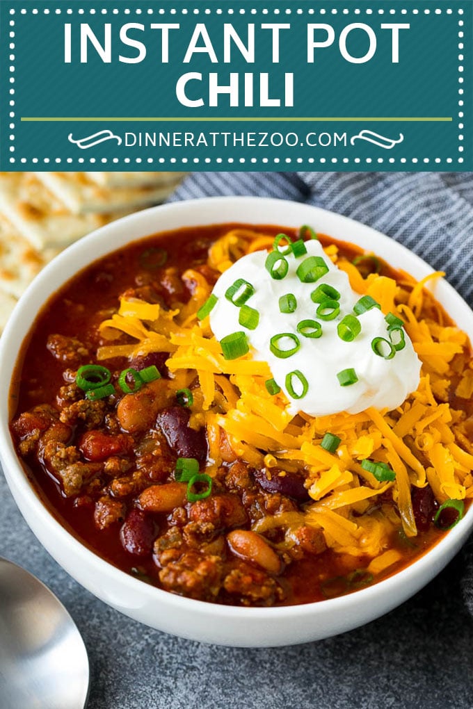 Receta Instantánea de Ají |  Chile en la olla a presión |  Chile de ternera |  Beef and Bean Chili #chili #beef #beans #instantpot #pressurecooker #dinner #soup #dinneratthezoo
