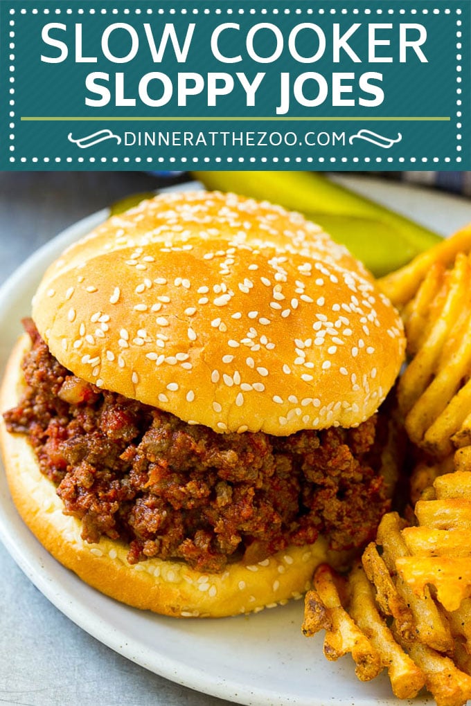 Receta Sloppy Joes de olla de cocción lenta |  Crock Pot Sloppy Joes |  Sloppy Joes casero #beef #slowcooker #crockpot #sandwich #dinneratthezoo