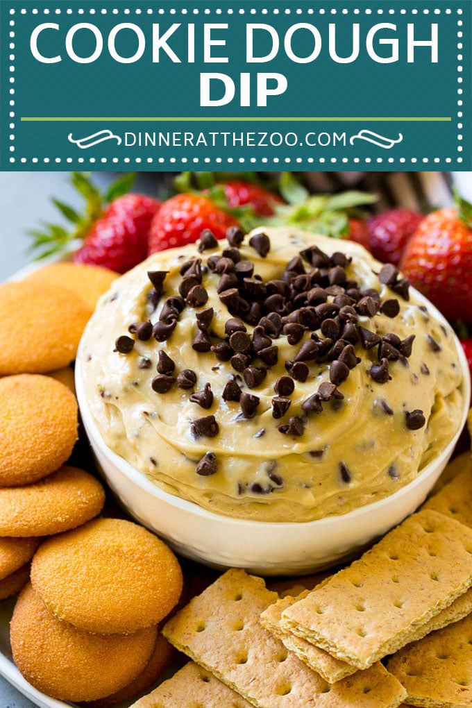 Receta de masa para galletas |  Masa de galleta comestible |  Dip de galleta con chispas de chocolate #cookies #dip #cookiedough #postre #snack #dinneratthezoo