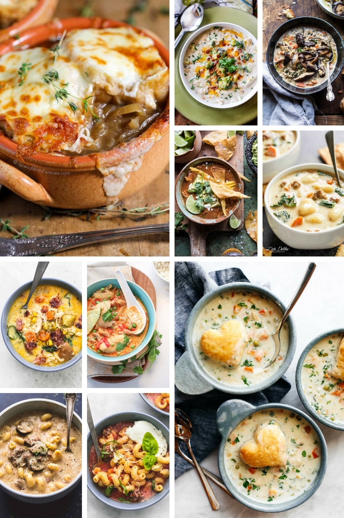 50 recetas de sopa de olla de cocción lenta | Recetas de sopa de vajilla | Sopa de pollo | Sopa de pescado | Estofado de ternera #sopa # estofado #slowcooker #crockpot #Cazuelas online#dinner Sopas de olla de cocción lenta que incluyen sopa de pastel, sopa de lasaña y chile.