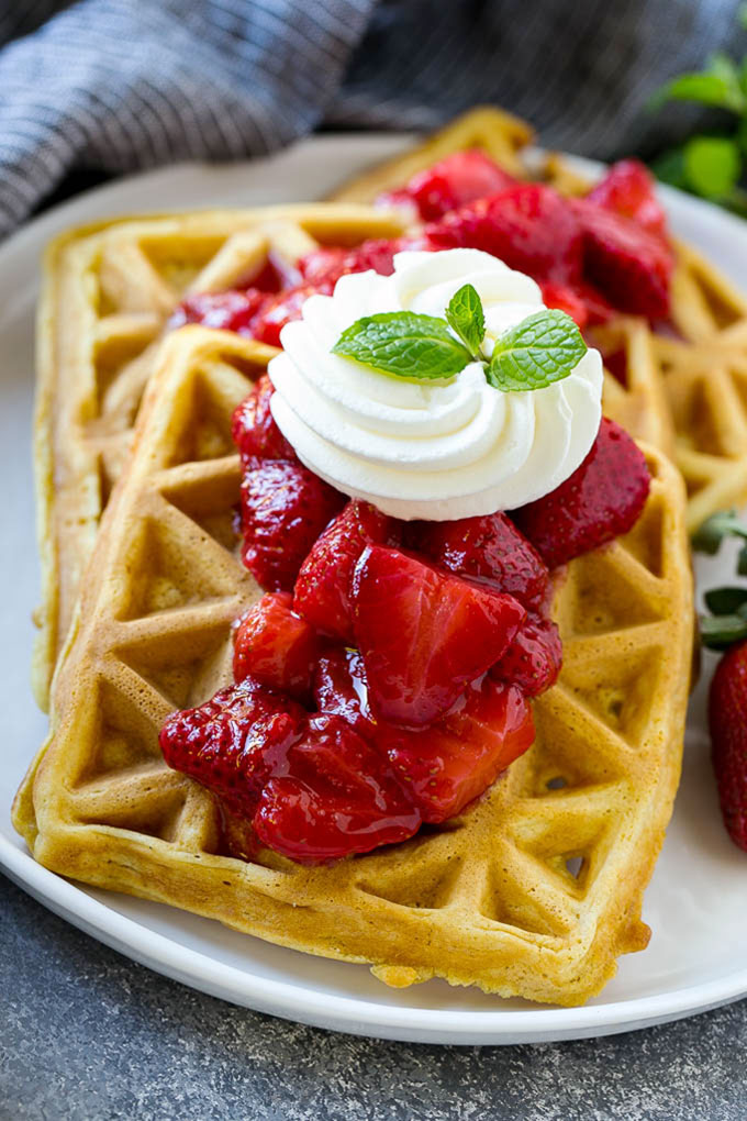 Waffles de fresa 【 Cazuelas Online