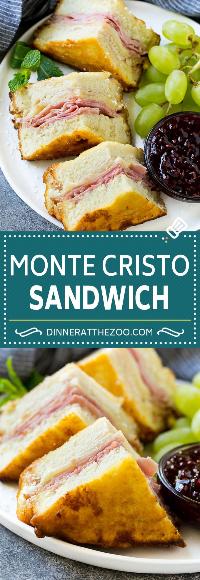 Receta de sándwich de Monte Cristo |  Sándwich Monte Cristo de Disneyland |  Sándwich de pavo |  Sándwich de jamón #sandwich #Cazuelas online#turkeysandwich