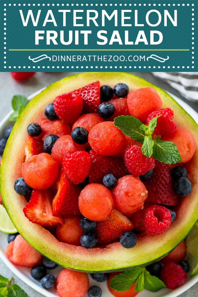 Ensalada de frutas con sandía |  Receta de sandía |  ensalada de frutas