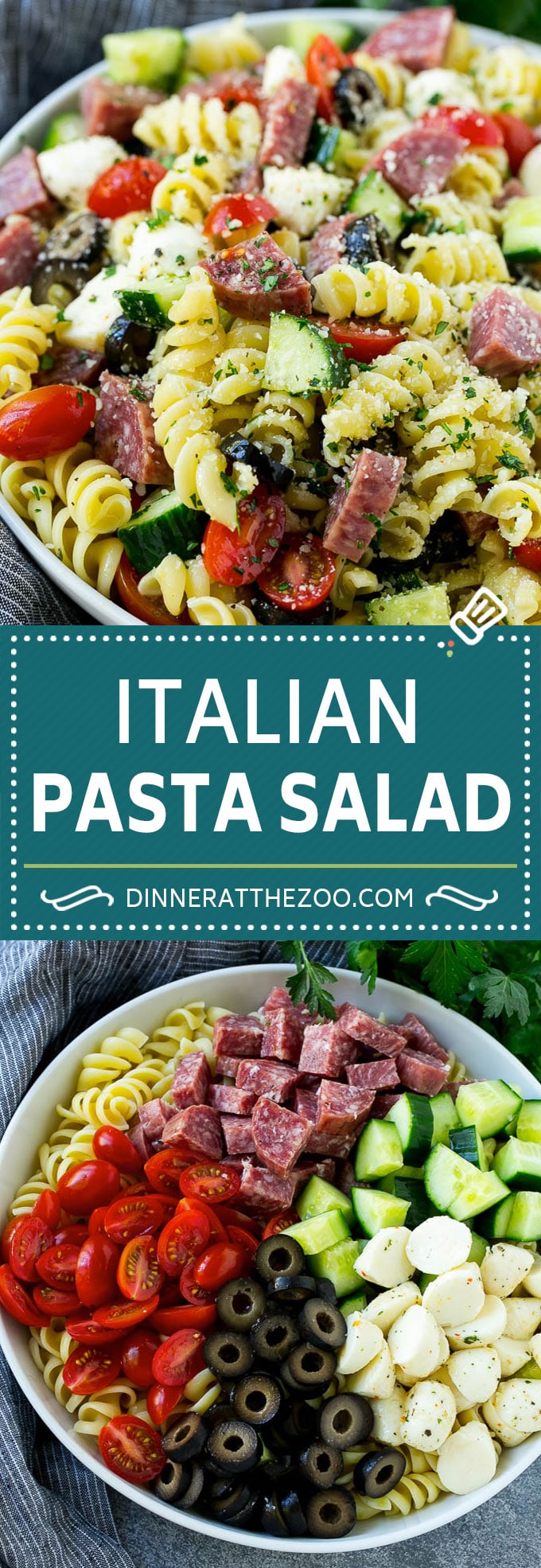 Receta de ensalada de pasta italiana |  Ensalada de pasta fácil