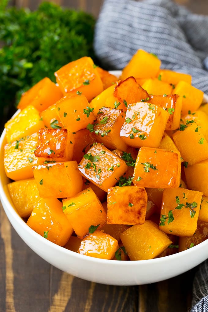 Calabaza asada con azúcar morena