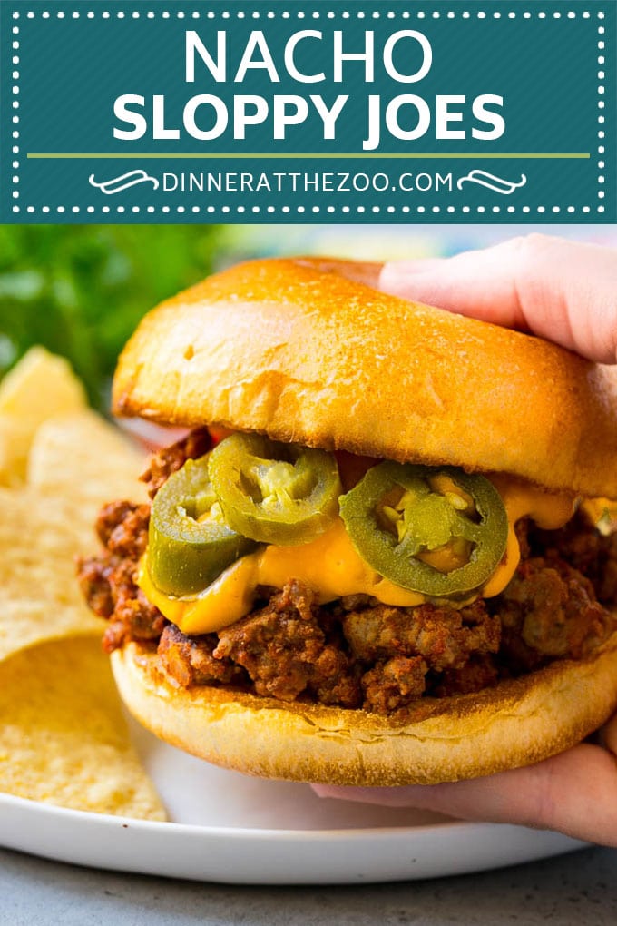 Receta de Nacho Sloppy Joes |  Receta de carne picada |  Easy Sloppy Joes # carne de res #nachos # queso # picante # sándwich # cena #dinneratthezoo