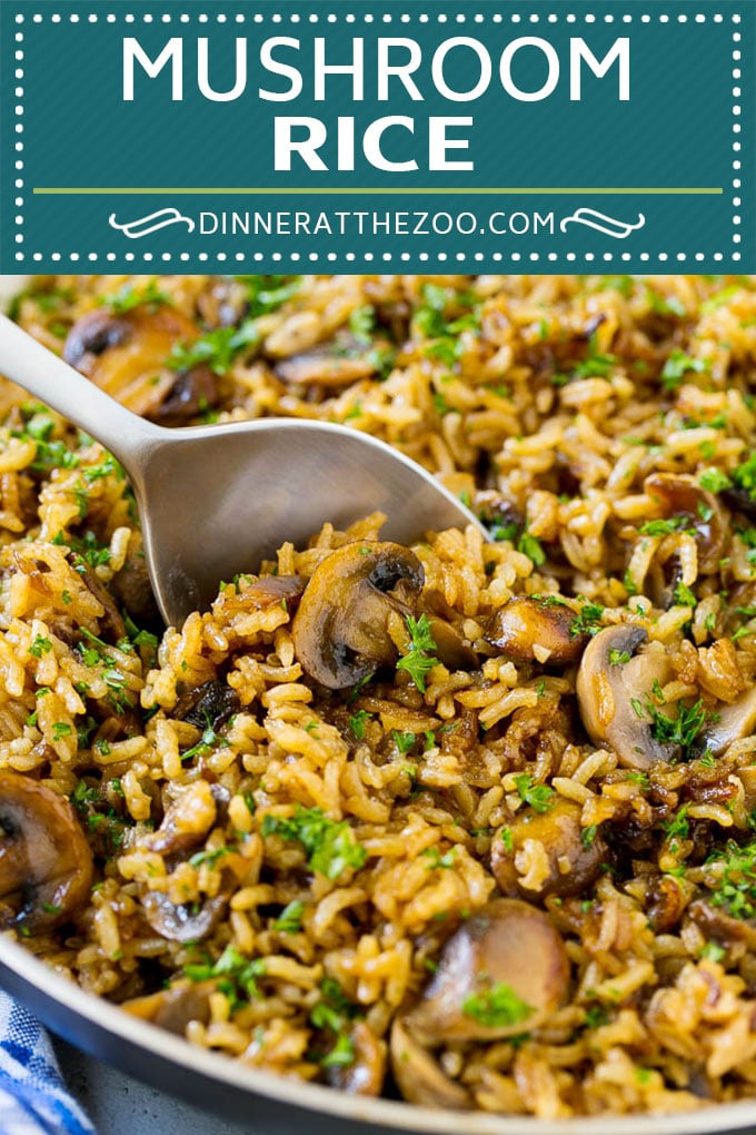Receta de arroz con champiñones |  Arroz al horno |  Rice Pilaf #rice #mushrooms # sidedish # dinner #dinneratthezoo