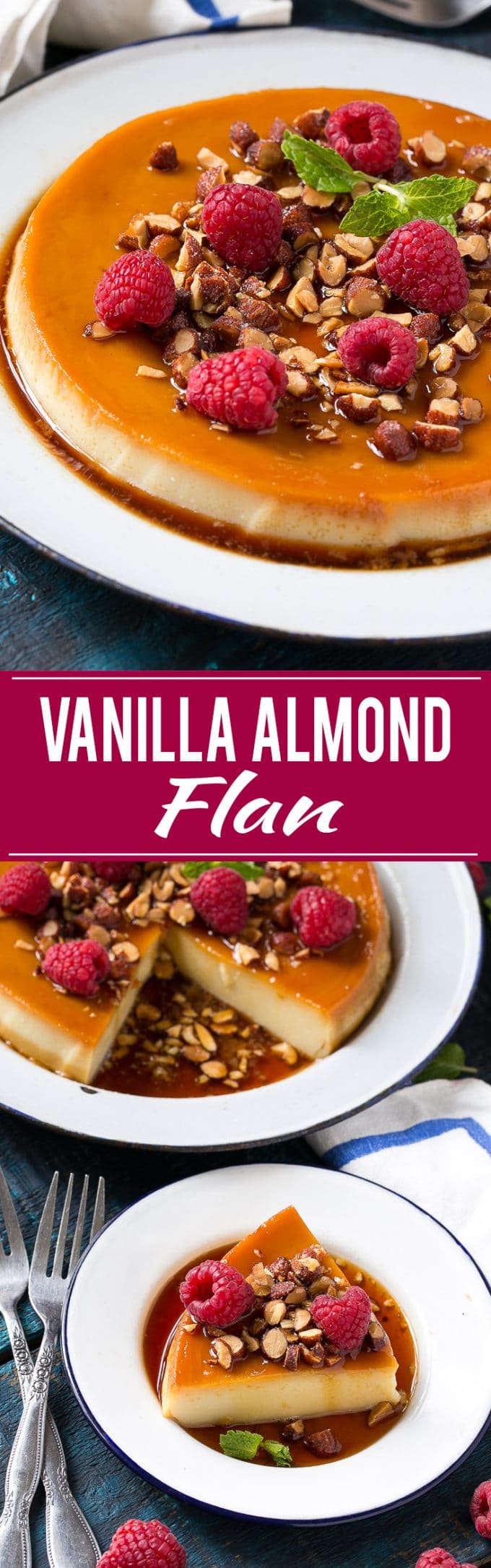 Receta de flan de vainilla y almendras |  Flan de vainilla y almendras |  Flan de vainilla |  El mejor flan de vainilla y almendras |  Flan fácil de vainilla y almendras