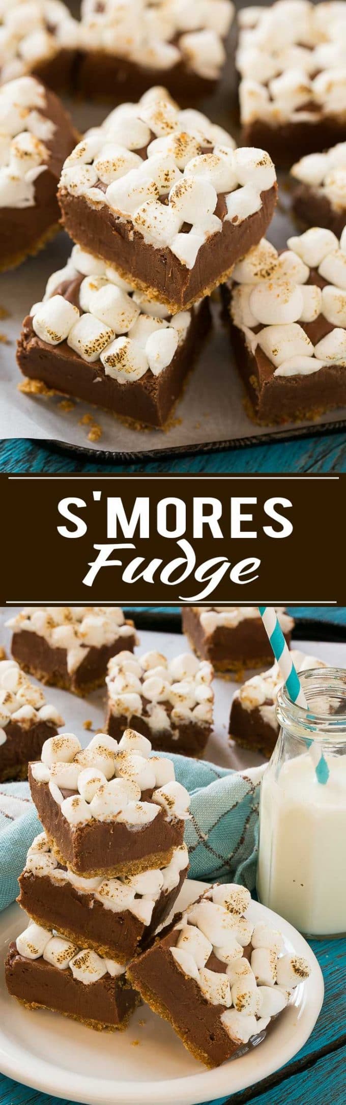 Receta S'mores Fudge |  Mejor Fudge S'mores |  Fudge fácil de S'mores |  Receta divertida de dulce de azúcar