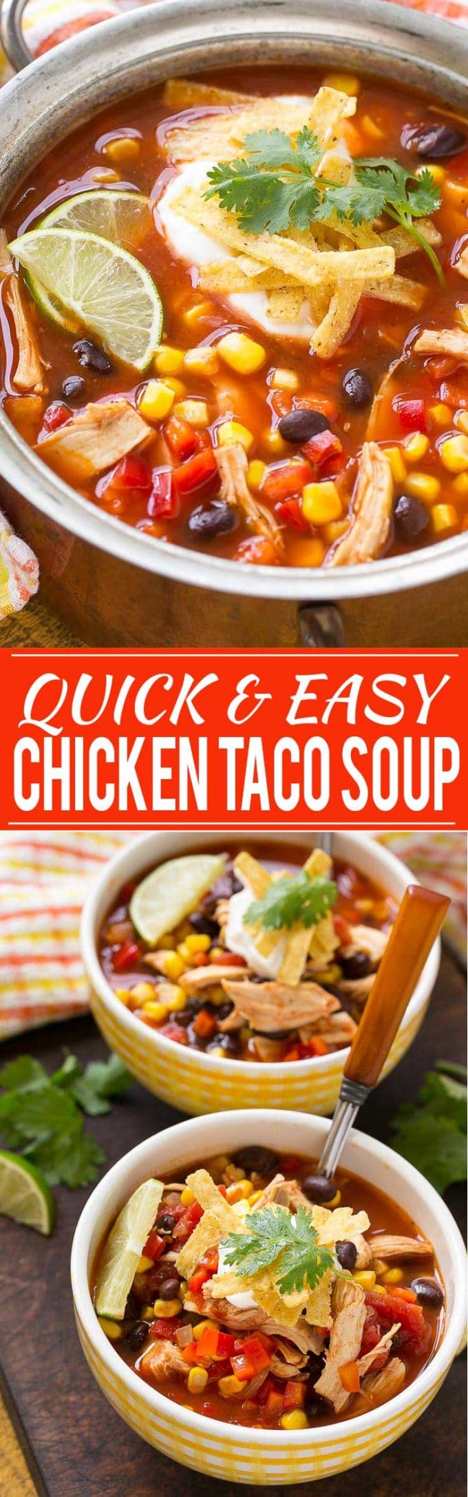 Receta de sopa de taco de pollo rápida y fácil |  Sopa De Taco De Pollo |  Sopa fácil de taco de pollo |  La mejor sopa de taco de pollo.