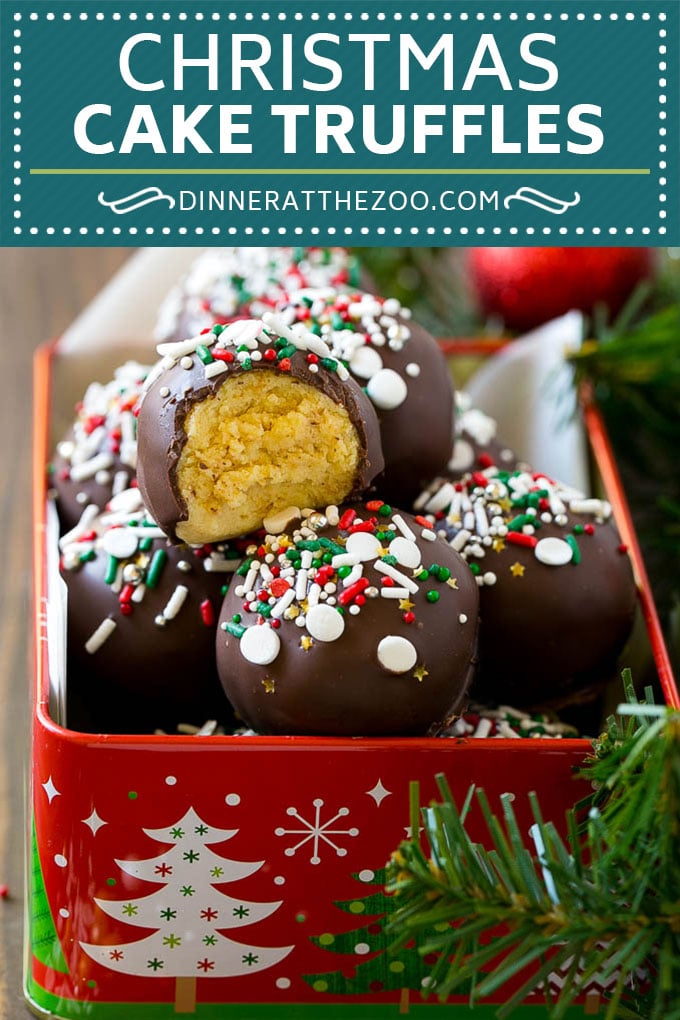 Receta de pastel de Navidad con trufas |  Pastel de trufa |  Bolas de pastel |  Bocaditos de pastel # pastel # navidad # espolvorear # hornear #dinneratthezoo