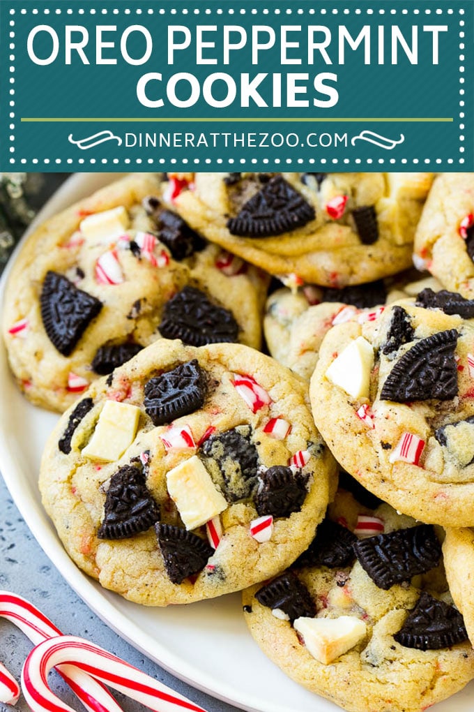 Receta de galletas de menta Oreo |  Galletas de bastón de caramelo |  Galletas Oreo #oreo # menta #cookies # hornear # Navidad # dulces #dinneratthezoo