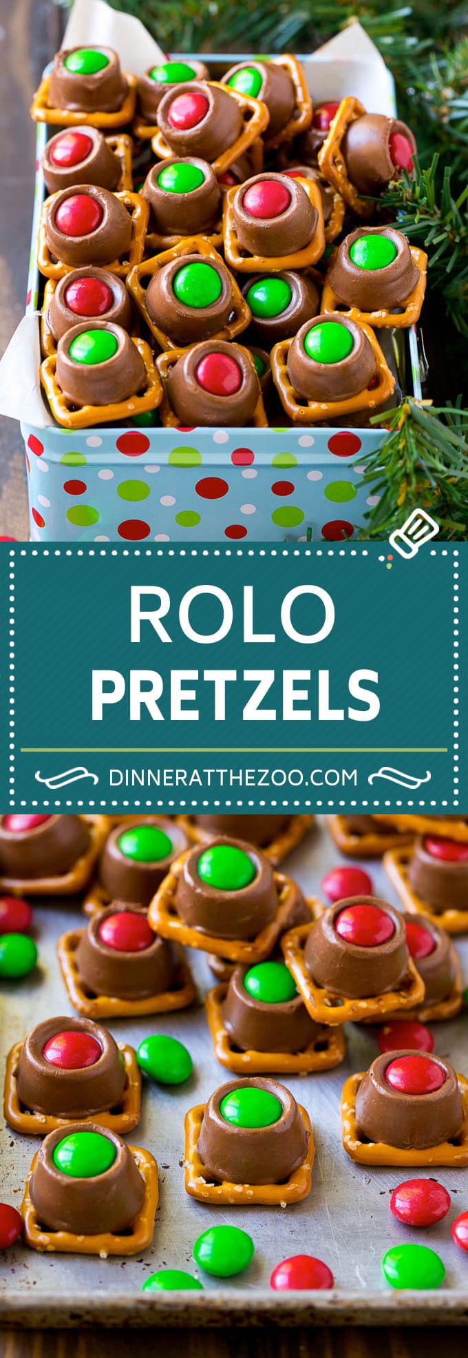 Receta de pretzel Rolo |  Galletas saladas con chocolate |  Pretzels con caramelo |  Dulces navideños # Navidad # repostería #postre # dulces # chocolate #caramelo # pretzels #dinneratthezoo
