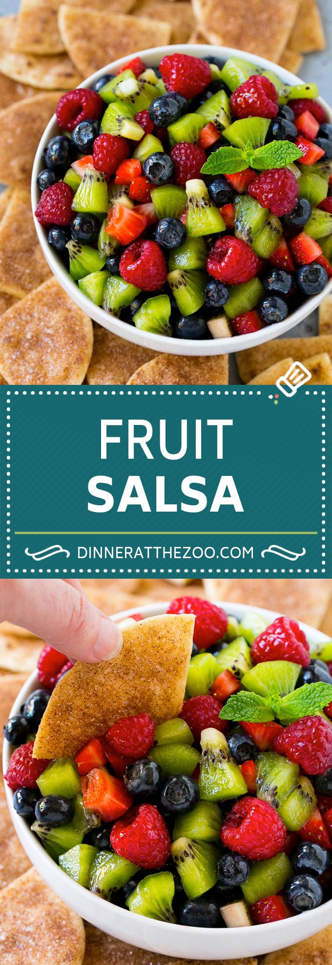 Receta de salsa de frutas |  Postre salsa |  Chips de azúcar y canela |  Receta de fruta