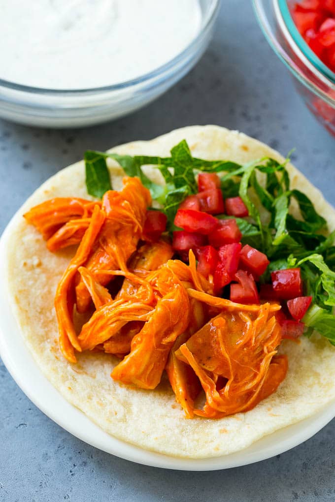 Tacos de pollo Buffalo 【 Cazuelas Online
