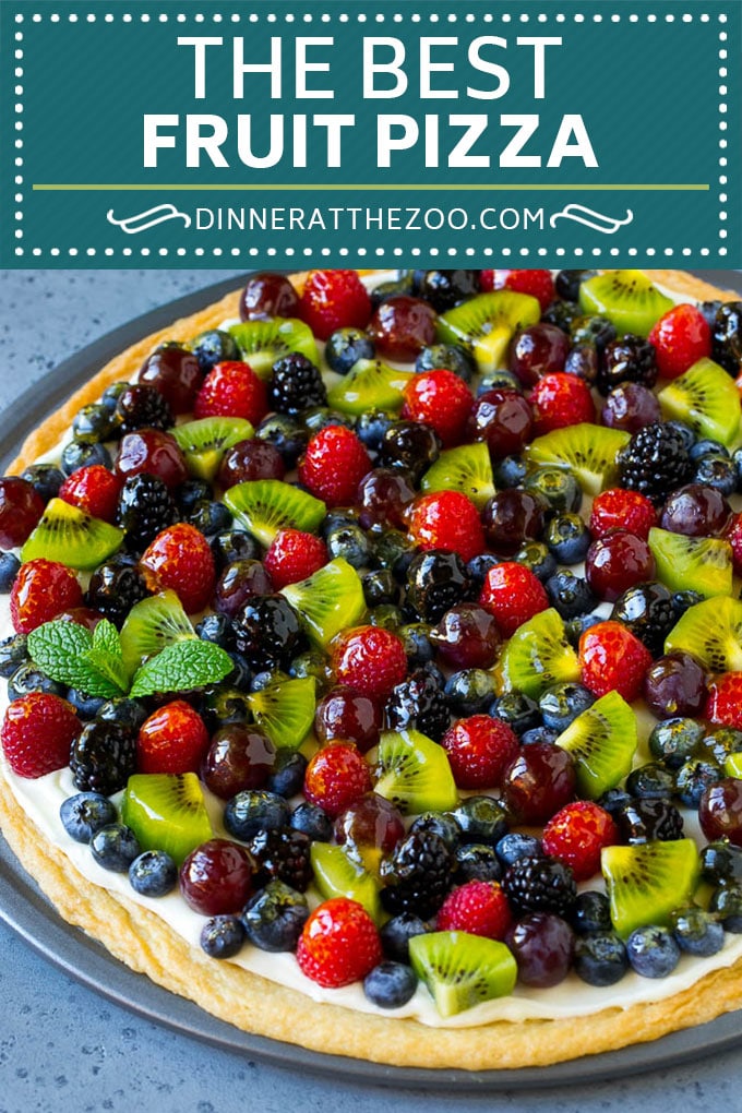 Receta de pizza de frutas |  Pizza de postre |  Postre de frutas # galleta #fruta #pizza #postre #dolci #dinneratthezoo