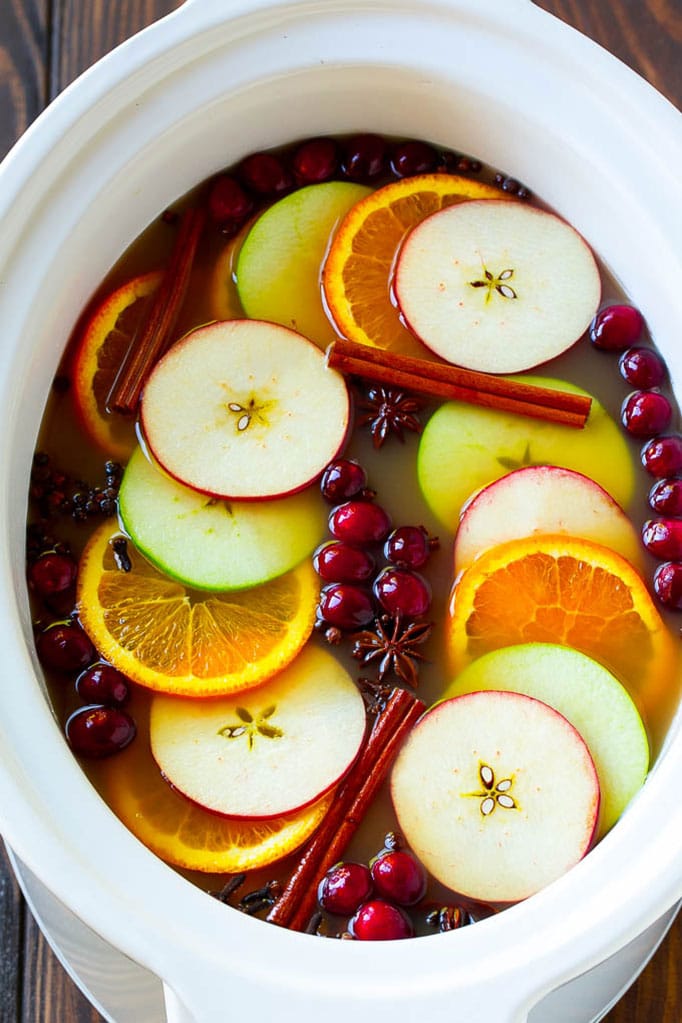 Sidra de manzana en olla de cocción lenta