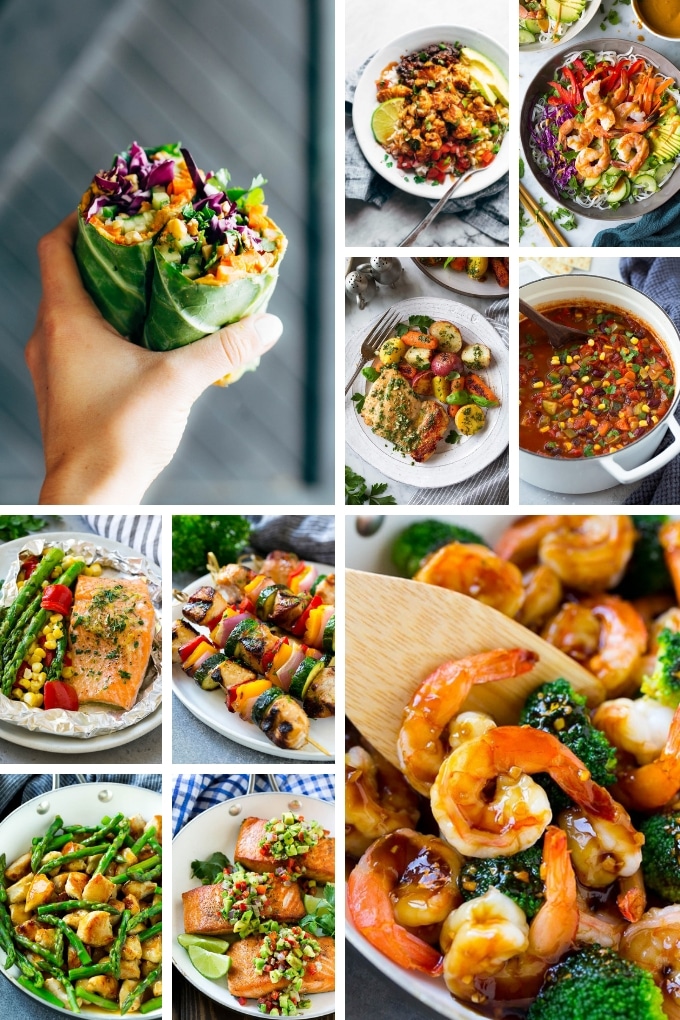 20 recetas saludables | Recetas Saludables De Pollo | Recetas Saludables De Camarones | Recetas bajas en carbohidratos #saludable # limpieza #bajas en carbohidratos # cena #dinneratthezoo Recetas saludables que incluyen tazones de burrito, entrantes de pollo y platos de salmón.