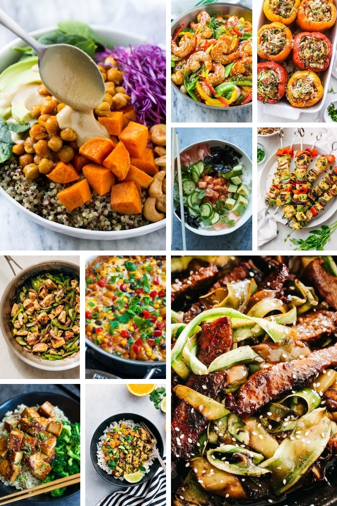 20 recetas saludables | Recetas Saludables De Pollo | Recetas Saludables De Camarones | Recetas bajas en carbohidratos #saludable # limpieza #bajas en carbohidratos # cena #dinneratthezoo Recetas saludables como tazones de sushi, brochetas de pollo, tofu y fideos de calabacín.