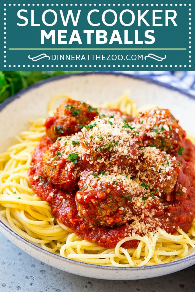Receta de albóndigas en olla de cocción lenta |  Albóndigas de barro |  Albóndigas Italianas |  Espaguetis y albóndigas #meatballs #slowcooker #crockpot #dinner #Cazuelas online#italian