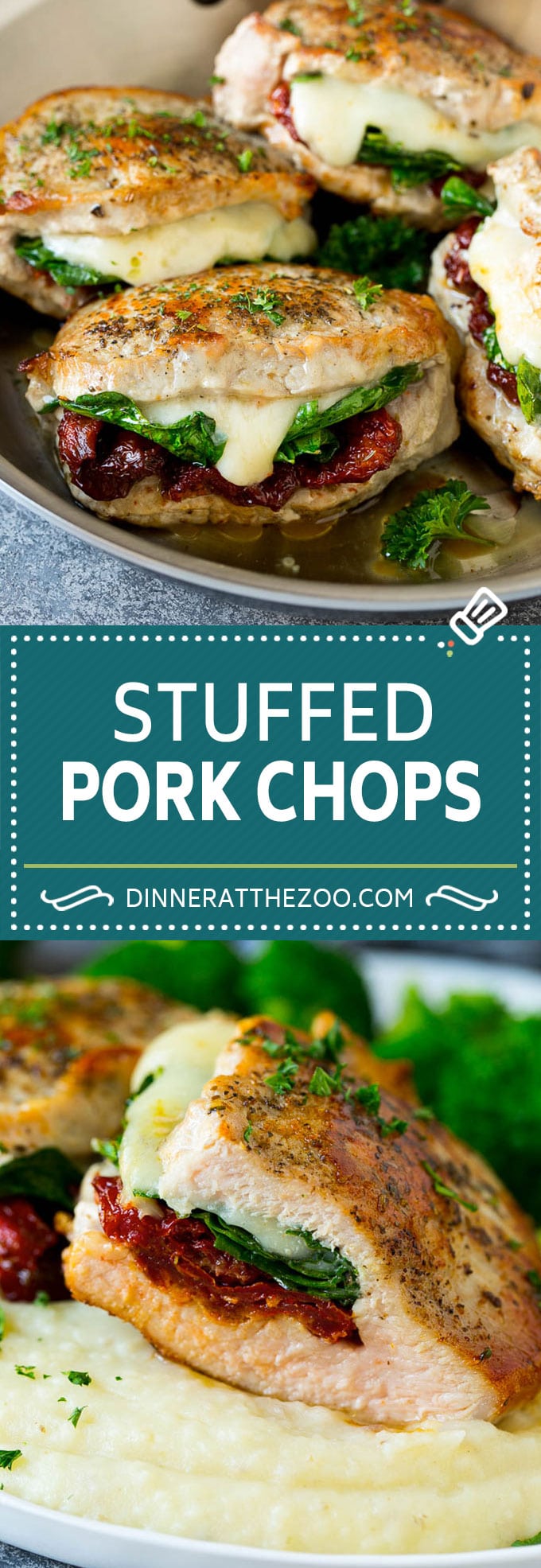 Receta de chuletas de cerdo rellenas |  Receta de costillas de cerdo deshuesadas |  Costillas de cerdo italianas # cerdo # chuletas de cerdo #queso # lowcarb #diner #dinneratthezoo