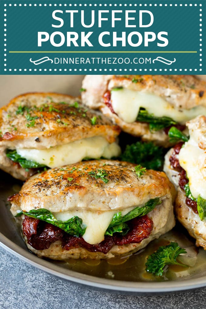 Receta de chuletas de cerdo rellenas |  Receta de costillas de cerdo deshuesadas |  Costillas de cerdo italianas # cerdo # chuletas de cerdo #queso # lowcarb #diner #dinneratthezoo