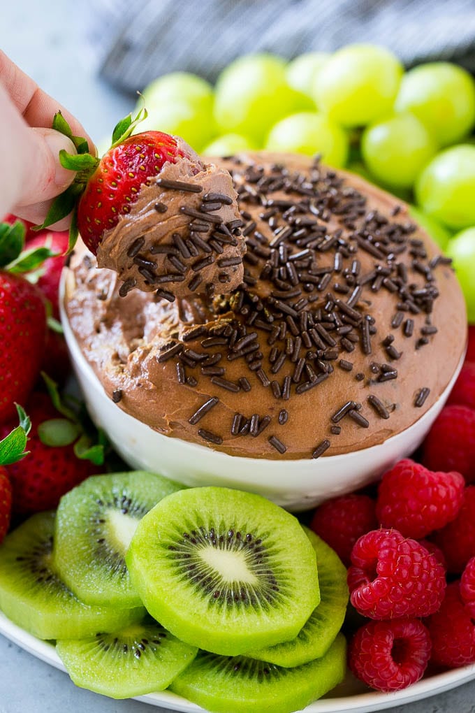 Salsa de frutas de chocolate